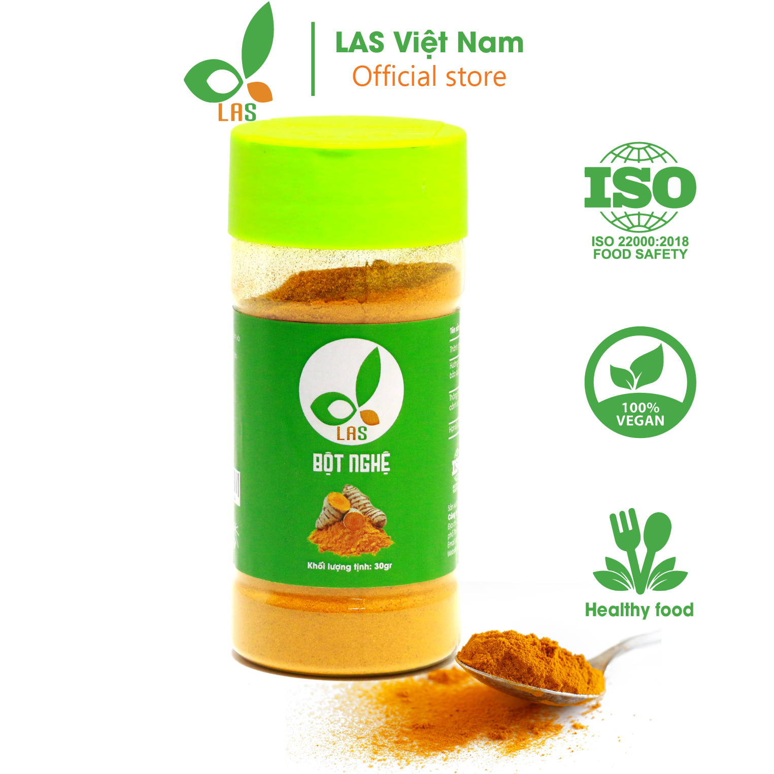 Bột nghệ nguyên chất - hũ 30gr | las việt nam
