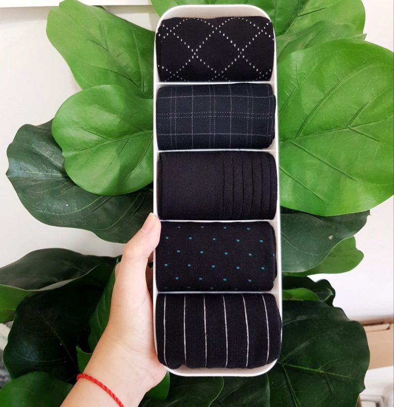 Combo 5 đôi Tất cao cổ mang giày tây màu đen cotton công sở - Giao nhanh 2H - Hồ Chí Minh