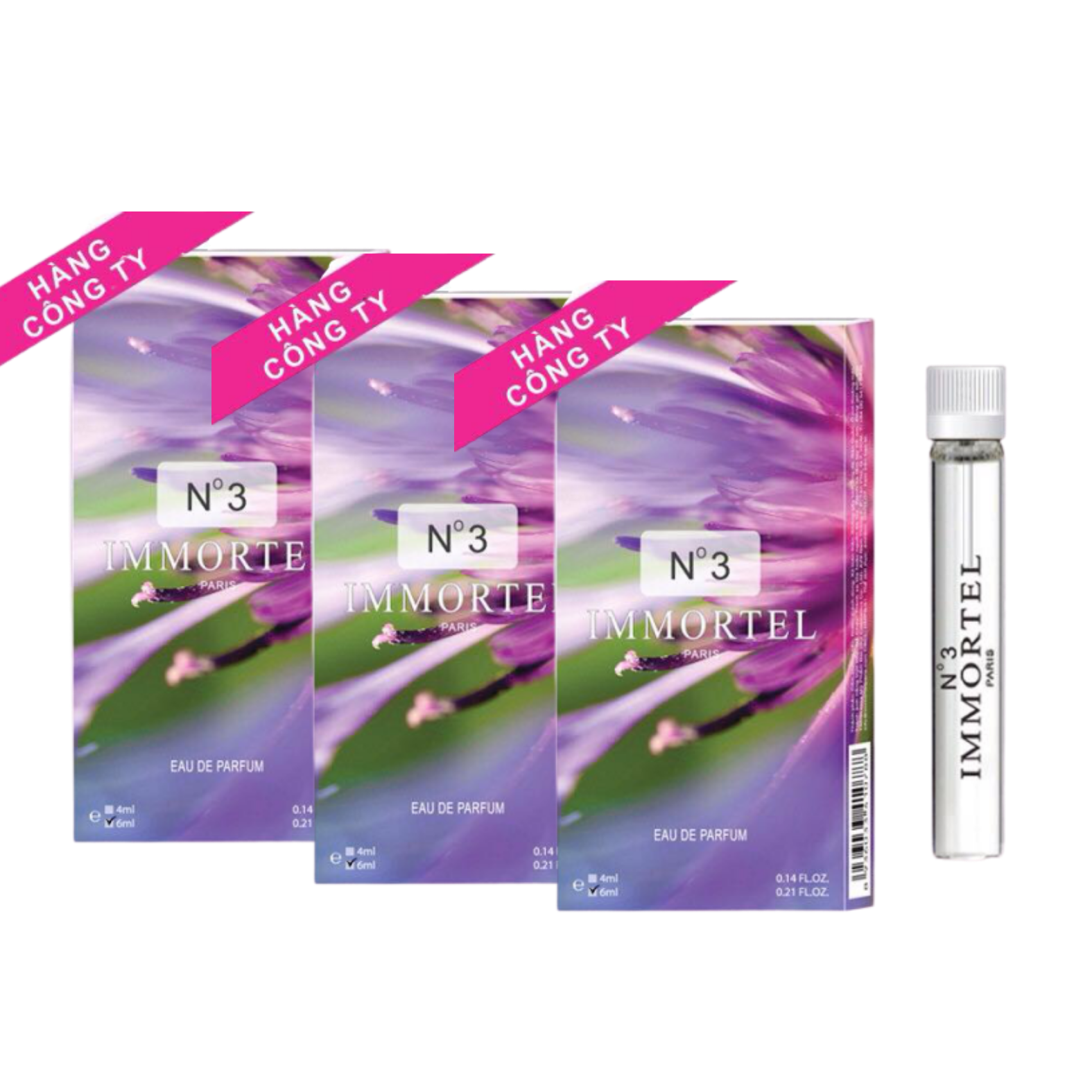 Bộ 3 nước hoa nữ cb3 mini immortel paris no 3 eau de parfum 6 ml