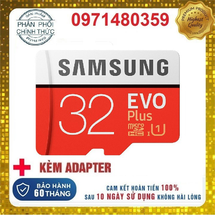 Thẻ Nhớ Samsung 32Gb Tốc Độ Cao Up To 95Mb/S (Đỏ) Thẻ + Adapter