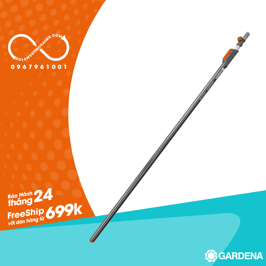 [Hàng Đức] Cán nhôm nối dụng cụ đa năng dài 2.1m - 3.9m (Gardena 3721-20)