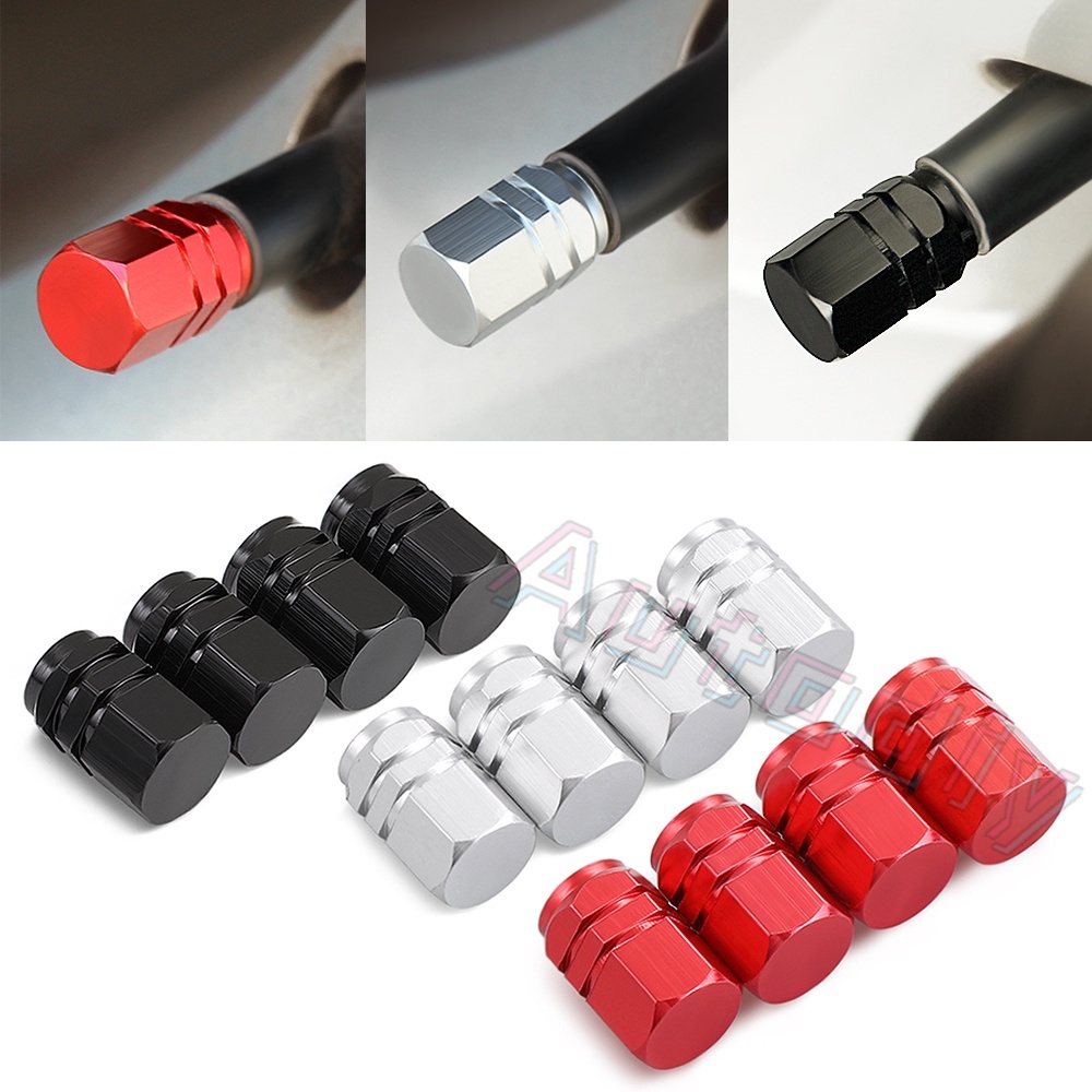 Bộ 4 nắp đậy van bánh xe máy - nắp đậy van xe ô tô bằng hợp kim nhôm nhiều màu sắc có logo van