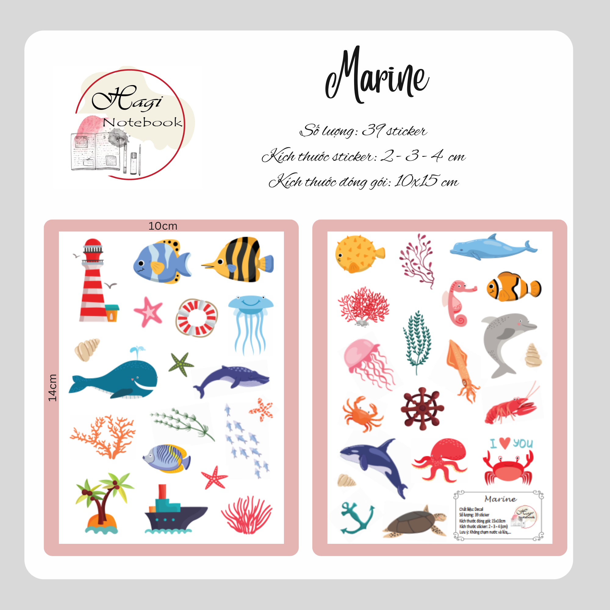 Sticker chủ đề động vật dễ thương, dán sổ tay, trang trí sổ dán ảnh, scrapbook