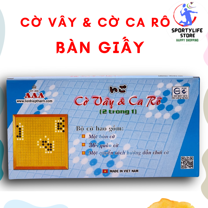 Cờ vây 2 trong 1 hộp giấy LIÊN HIỆP THÀNH , hàng cao cấp chính hãng, Đồ chơi SportyLife Store