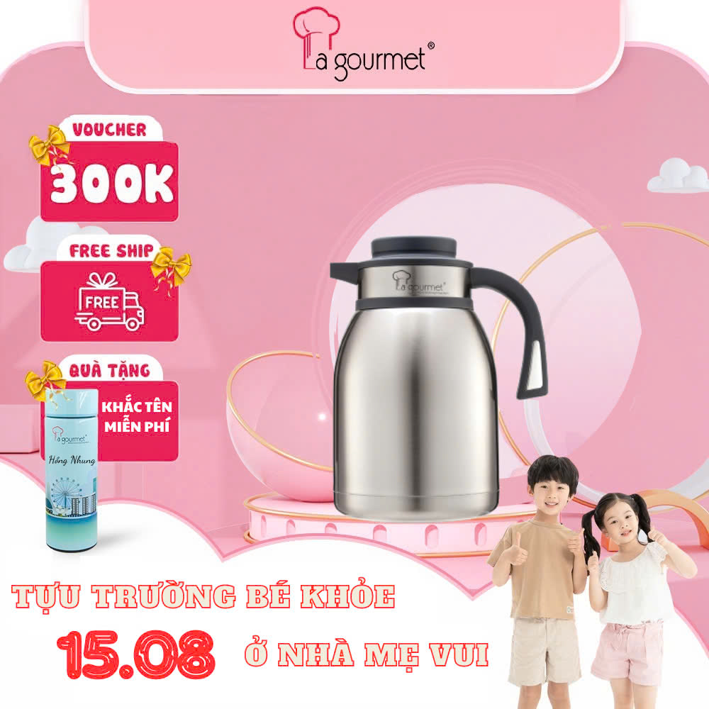 Bình pha Cà phê giữ nhiệt La gourmet 2L Inox 304 bảo hành 5 năm chính hãng-408877