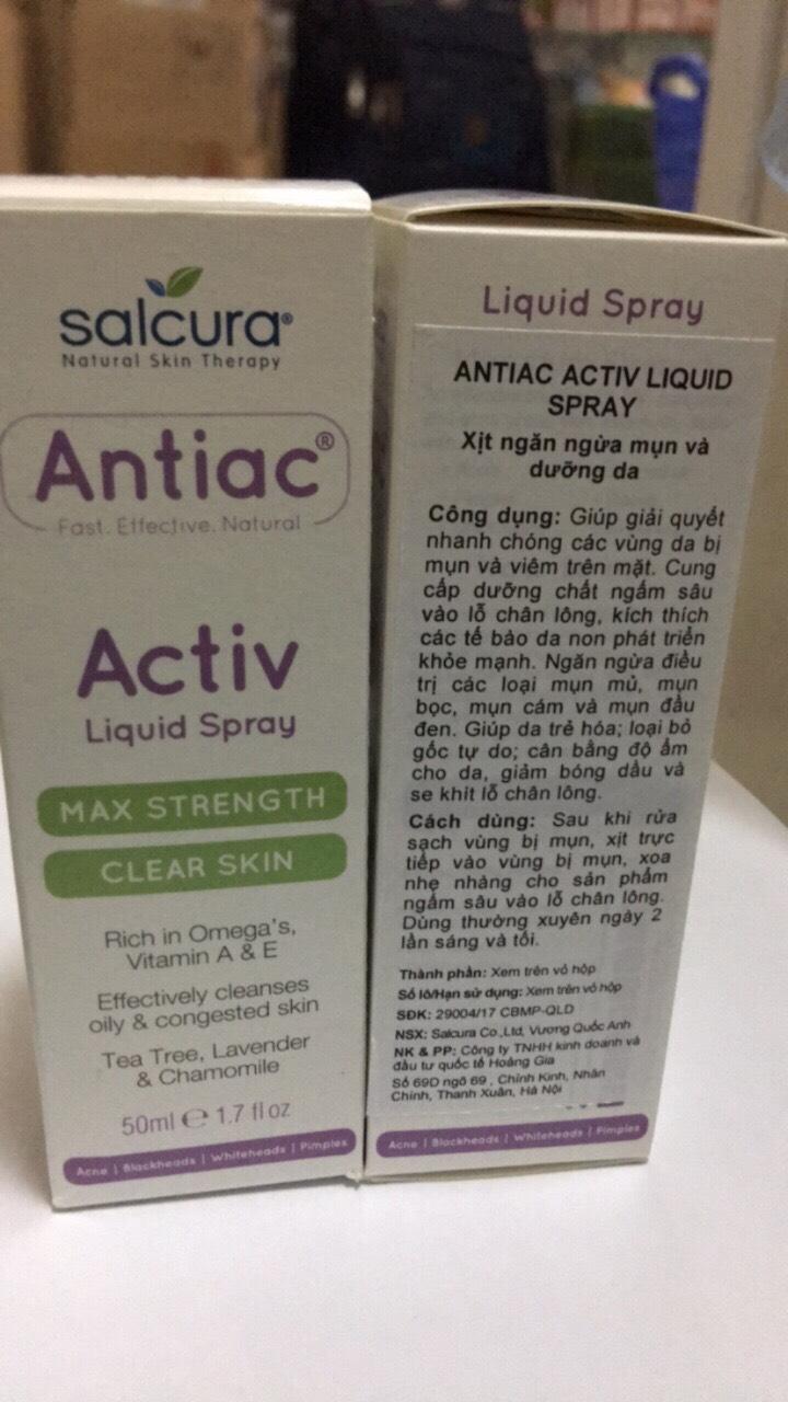 XỊT NGĂN NGỪA MỤN VÀ DƯỠNG DA. ANTIAC ACTIV LIQUID SPRAY 50ML