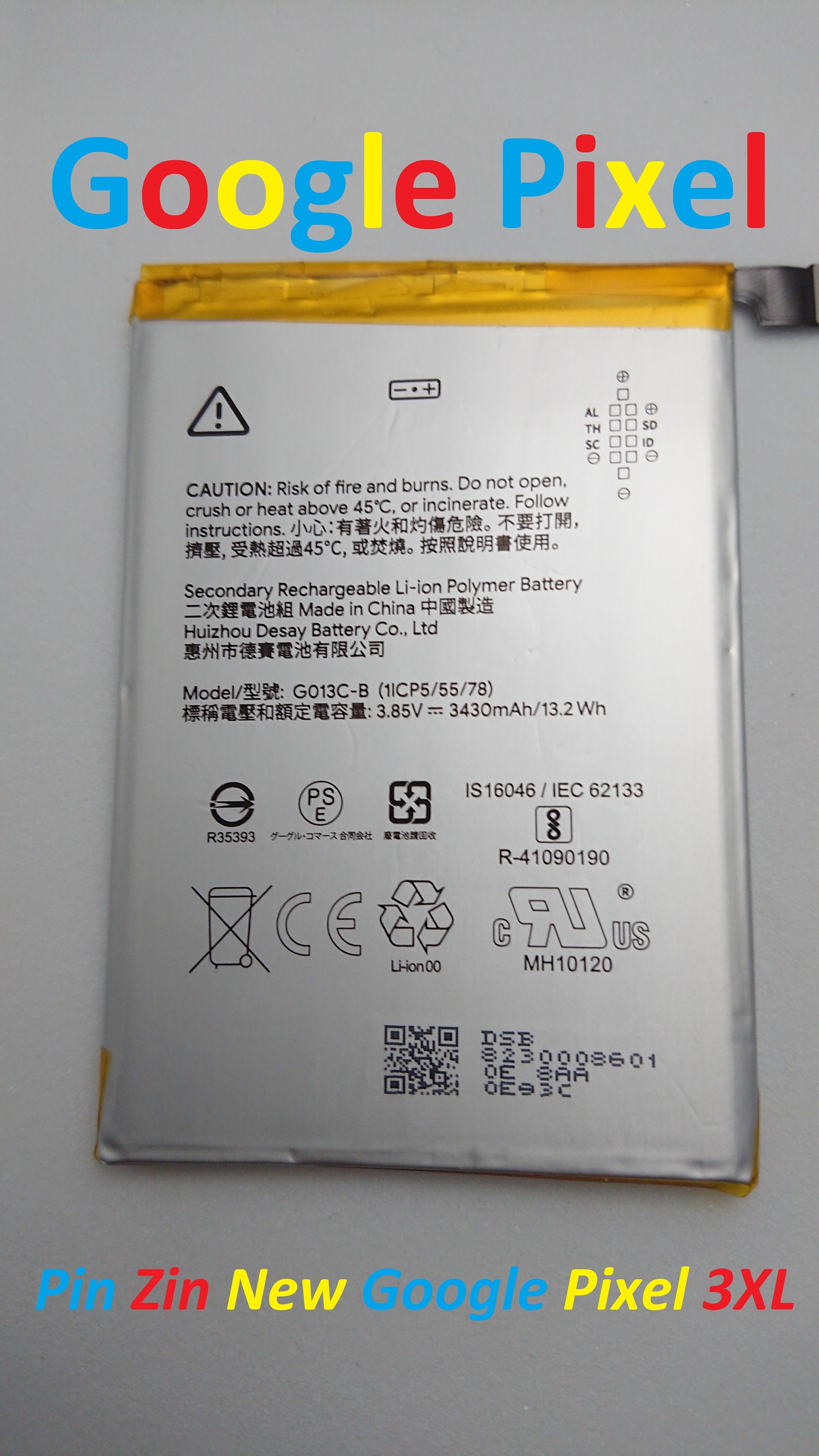 Pin zin new-original battery google pixel 3xl : g013c-b