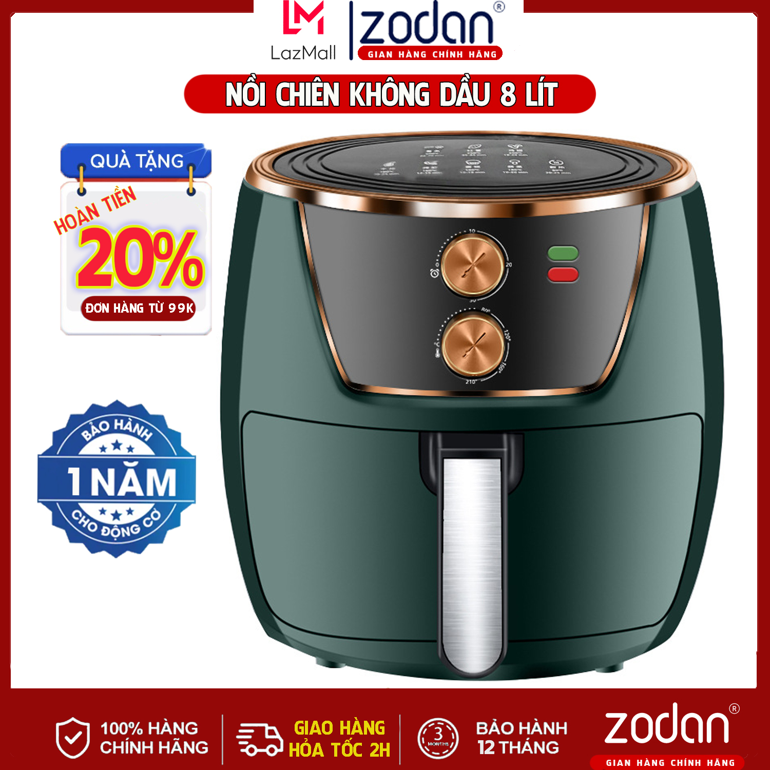 [HÀNG TỐT] Nồi Chiên Không Dầu CAMEL/ZODAN dung tích 7- 12L - BẢO HÀNH 1 NĂM, noi chien không dầu, nôi chiên không dầu, nôi chien không dầu, noi chien ko dầu, air fryer, lò chiên không dầu, nồi chien không dầu, lò nướng không dầu