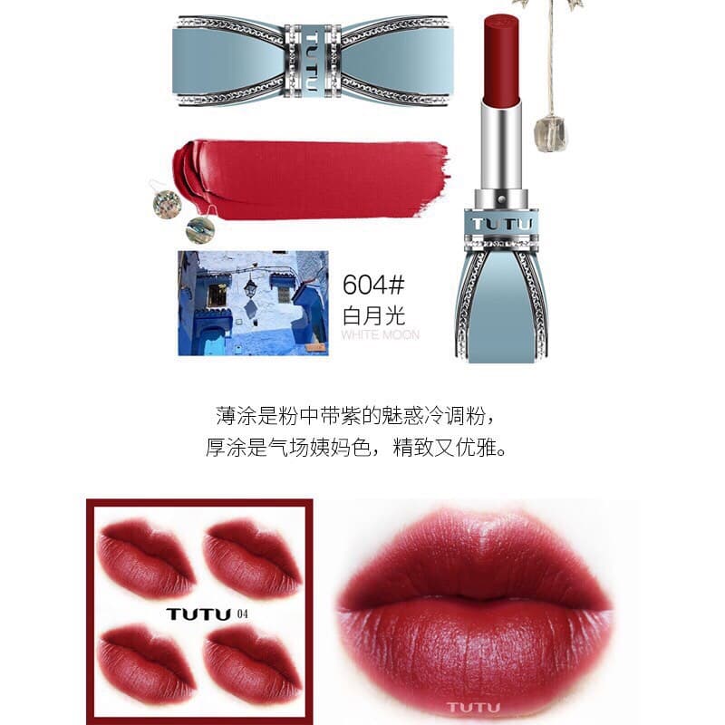 Son thỏi chất lỳ 5 màu thời thượng TuTu hình nơ xinh xắn độc lạ 2019 - Dâu Tây Shop