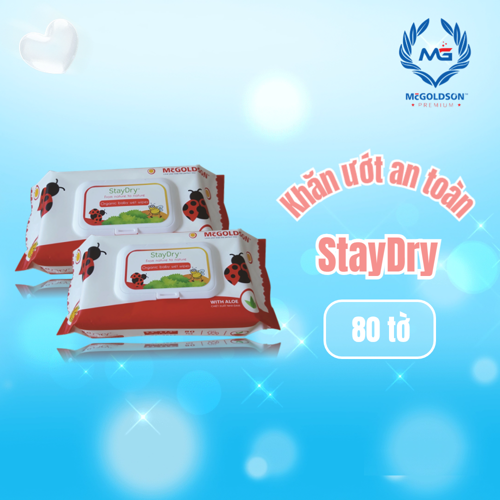 Khăn ướt trẻ em staydry 80 tờ