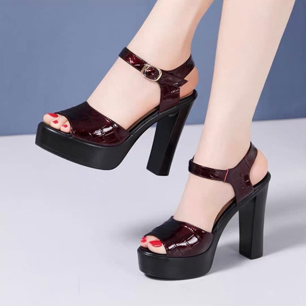 Giày sandanl cá sấu quai da cao cấp 10p