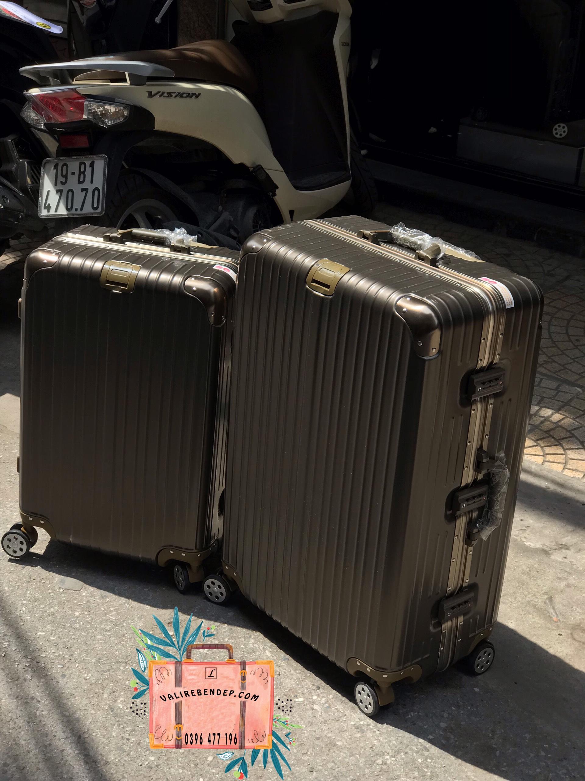 Vali kéo du lịch Khung Nhôm Khóa Sập TSA Siêu Bền SIZE 20 hành lý xach stay bánh xe quay 360