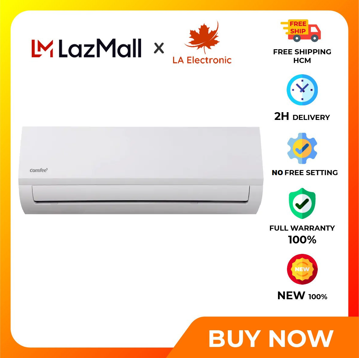 Máy Lạnh Comfee 1 HP CFS-10FWFF-V - Tự động khởi động lại sau khi mất điện Al Cool - Điều khiển bằng giọng nói - GIAO TOÀN QUỐC - FREESHIP HCM