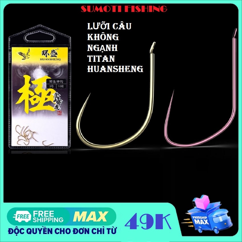 [GIÁ DÙNG THỬ GIẢM 50%] Lưỡi Câu Không Ngạnh Cacborn Ti Tan HUANSHENG - SUMOTI FISHING LKN02