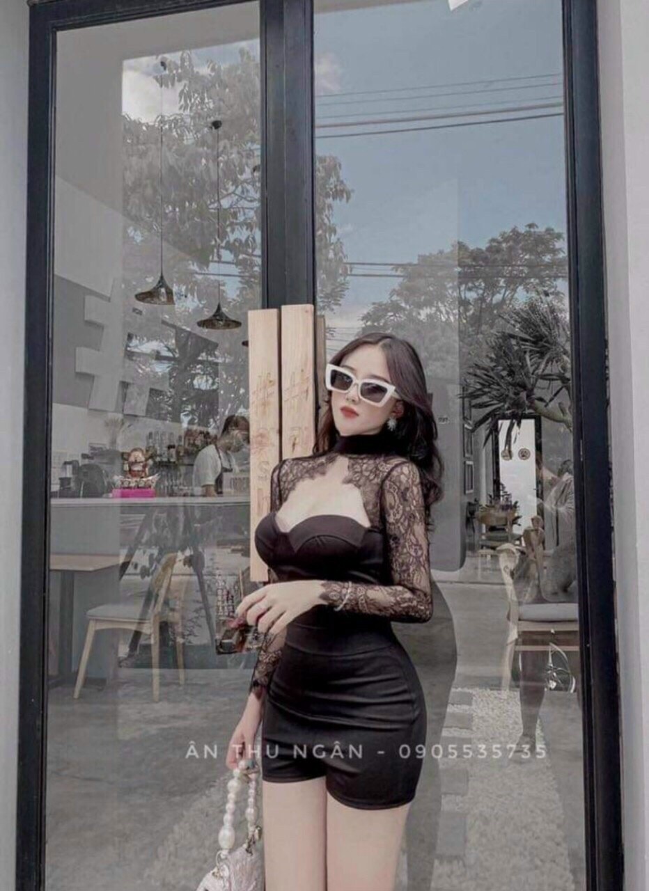 Jump body nữ cup ngực phối tay ren sang chảnh qc