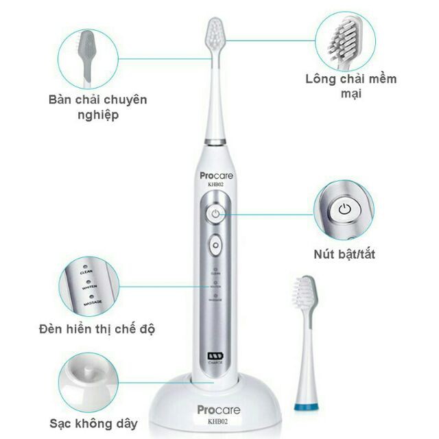 Bàn chải điện procare khb02 bh12 tháng