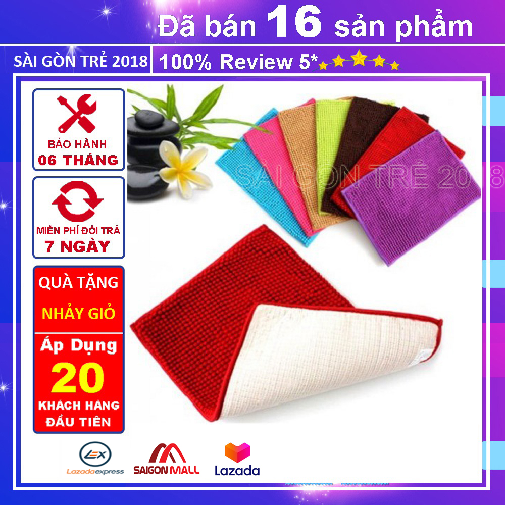 Thảm lau chân san hô Thái Lan siêu thấm chống trượt 35x50cm