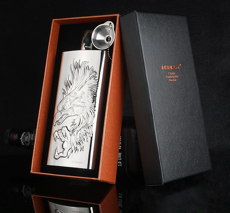 Bình inox đựng rươu Honest logo đại bàng nổi 500ml 17oz
