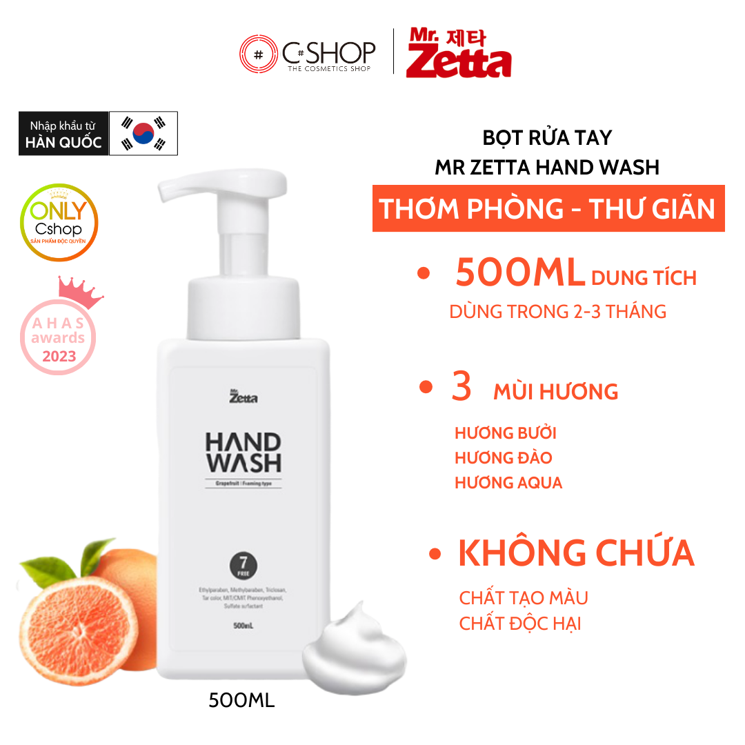 Nước rửa tay sát khuẩn MR.Zetta Hand Wash 500ml