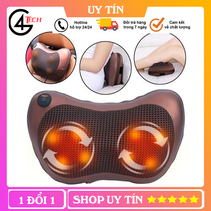 Gối MatXa Hồng Ngoại, Goi Matxa 8 Bi , Gối massage hồng ngoại cao cấp , gối matxa , Gối Massage Cổ , Với 8 bi hoạt động mạnh mẽ giảm đau hiệu quả .