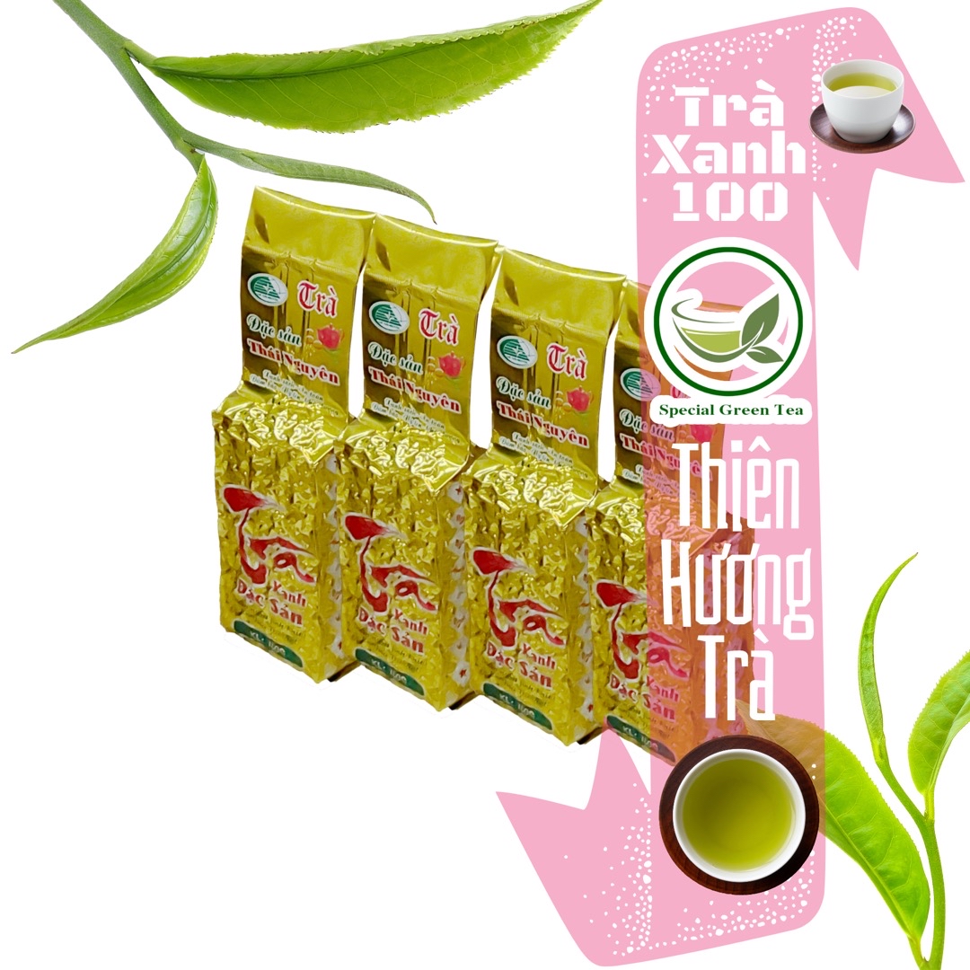 4 lạng chính hãng trà thiên hương trà xanh đặc sản thái nguyên 100g combo 3x 100g trà gói hút chân không hậu vị ngon đắng