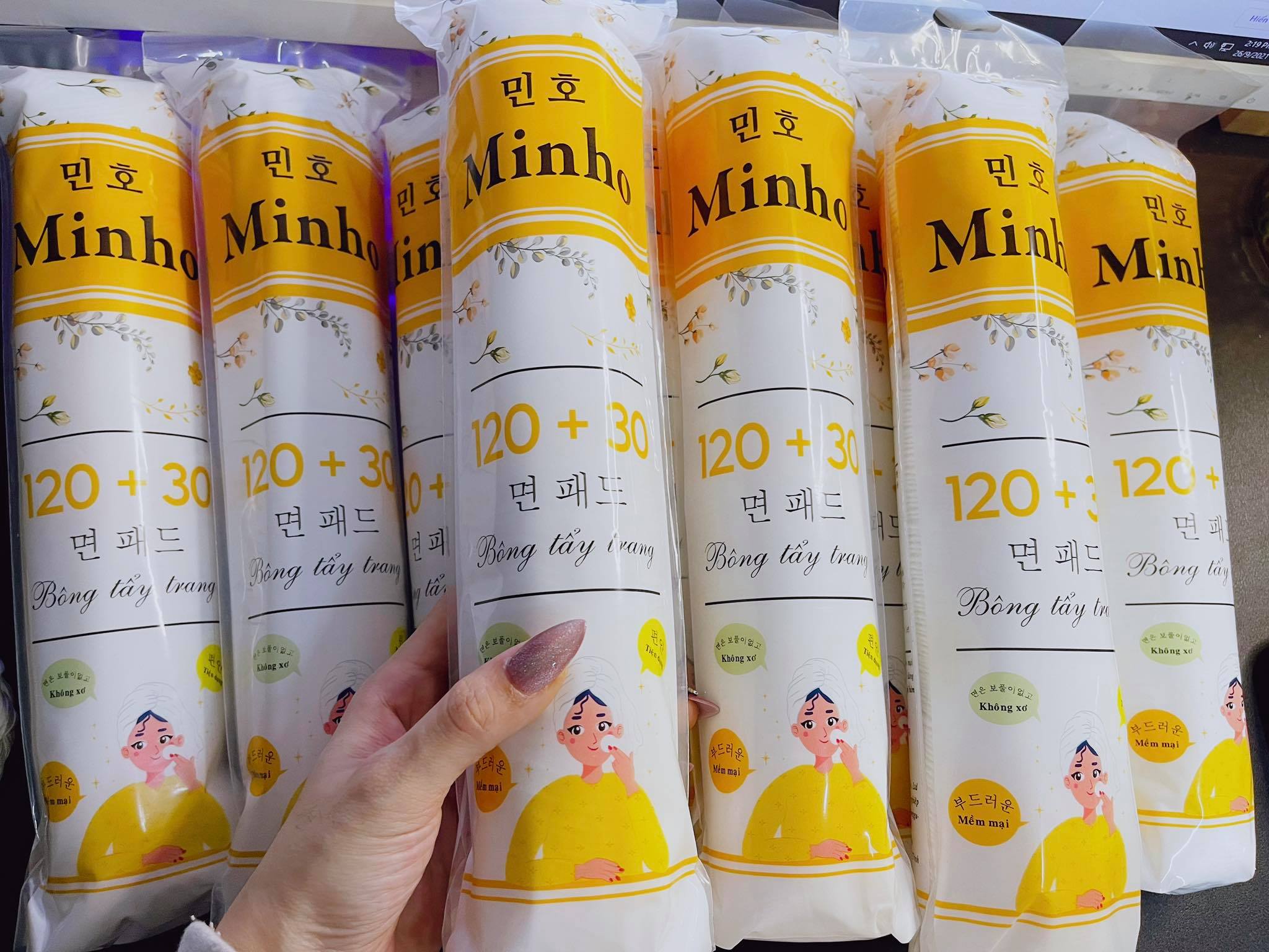 Bông Tẩy Trang Minho 150 miếng