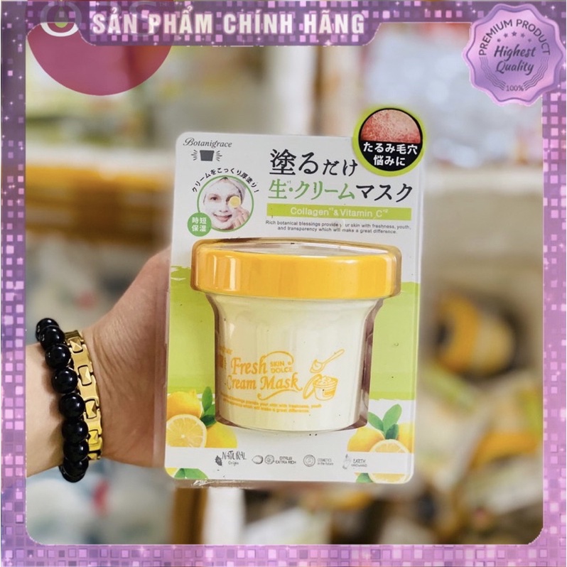 Mặt nạ ủ kem tươi dưỡng trắng da Vitamin C collagen từ chanh Fresh Cream Mask Skin Dolce Nhật Bản 1