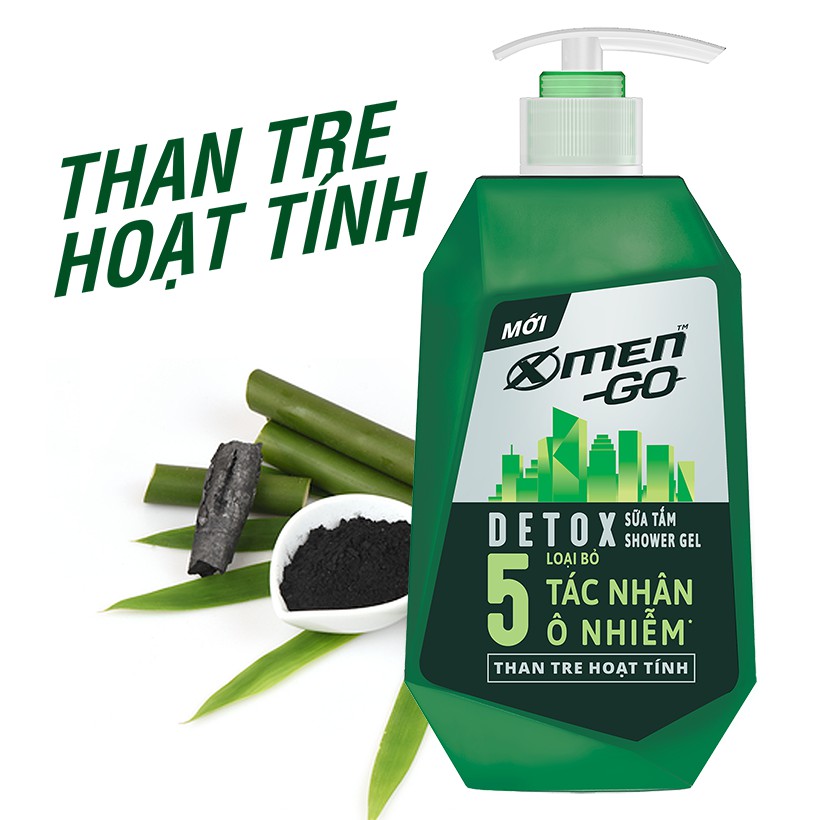 Sữa tắm xmen go detox than tre hoạt tính 650ml