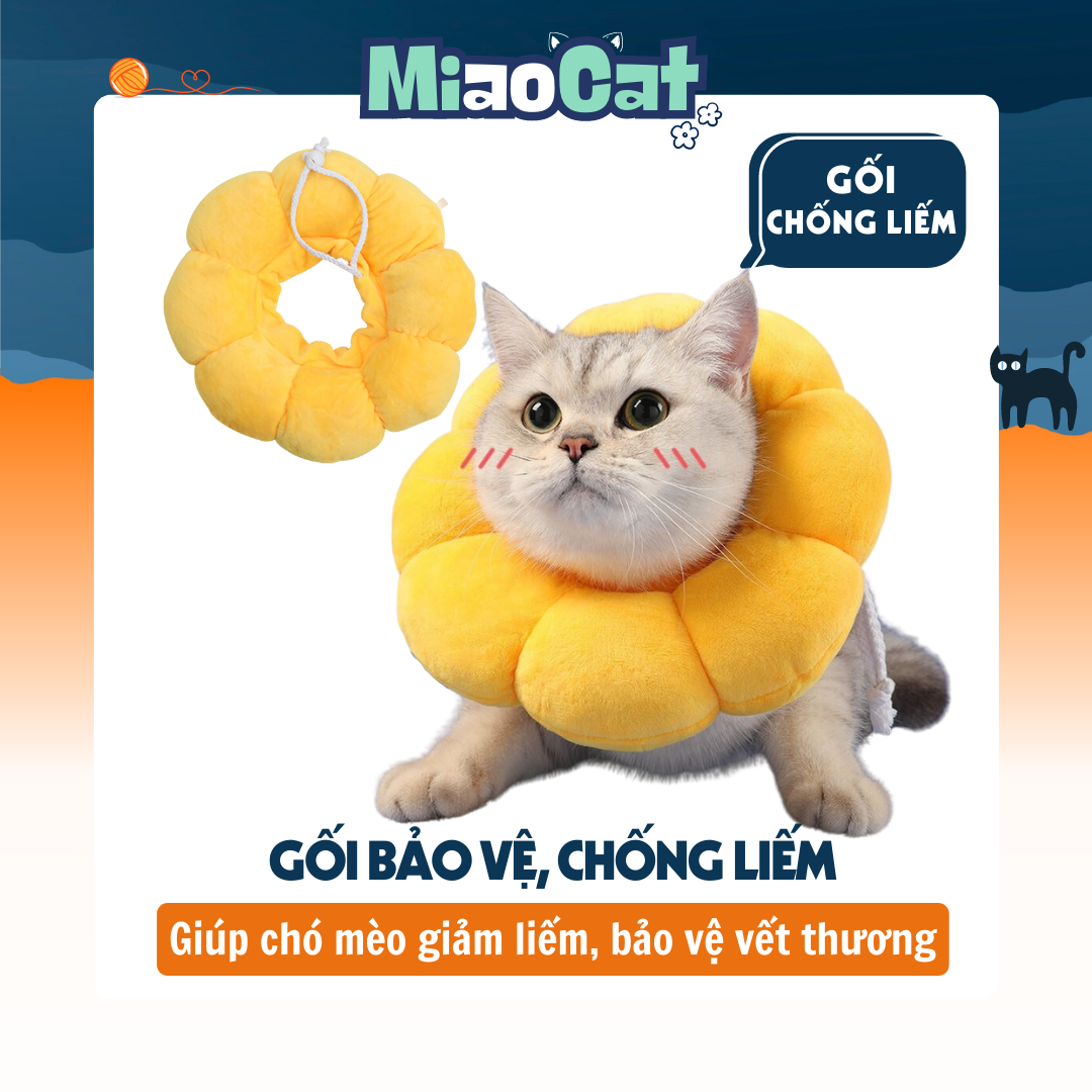 Gối Chống Liếm Hình Bông Hoa Cho Chó Mèo GCL001 MIAOCAT