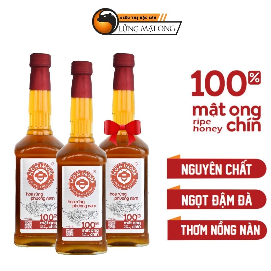 [MUA 2 TẶNG 1] Mật ong rừng, mật ong nguyên chất hoa rừng Phương Nam Honimore 630g