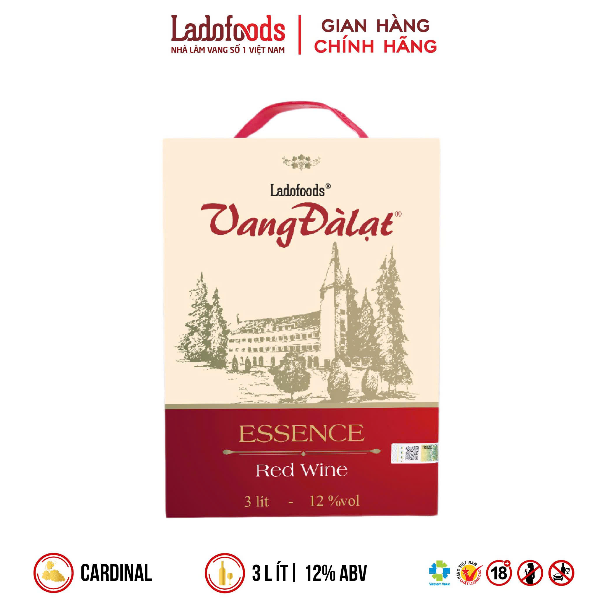 Rượu Vang Cao Cấp Rượu Vang Đà Lạt Essence Red/White Wine 12%