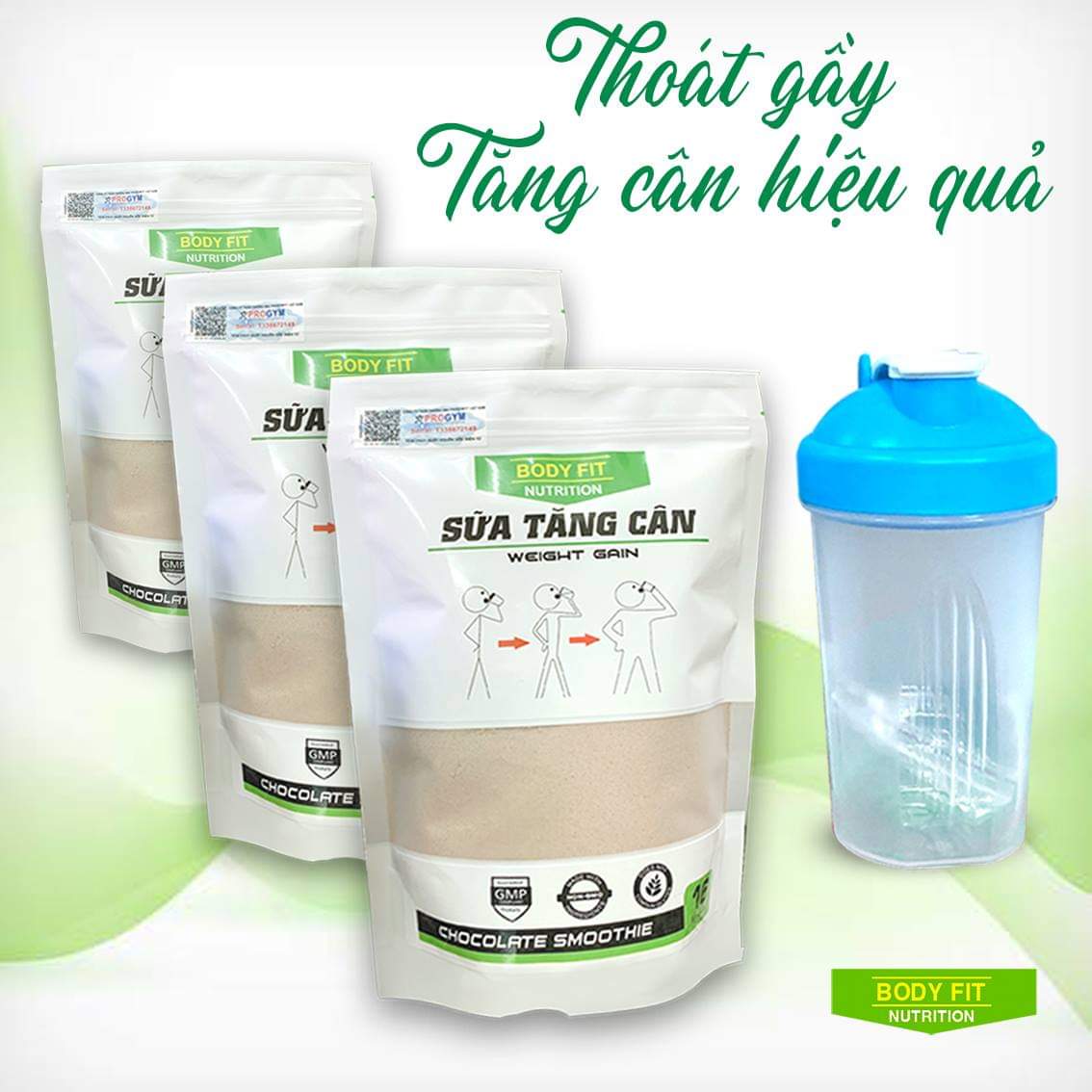 Combo 3 gói sữa tăng cân body fit tặng bình lắc