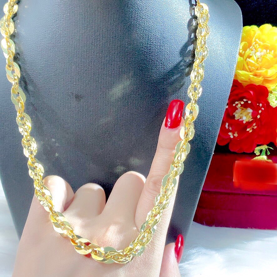 Dây chuyền nữ kiểu xoắn mạ vàng 18k mẫu mới về