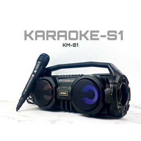 Loa Bluetooth karaoke xách tay Kimiso KM-S1 Bass Cực Mạnh, Tặng 1 Micro Có Dây Hát Karaoke