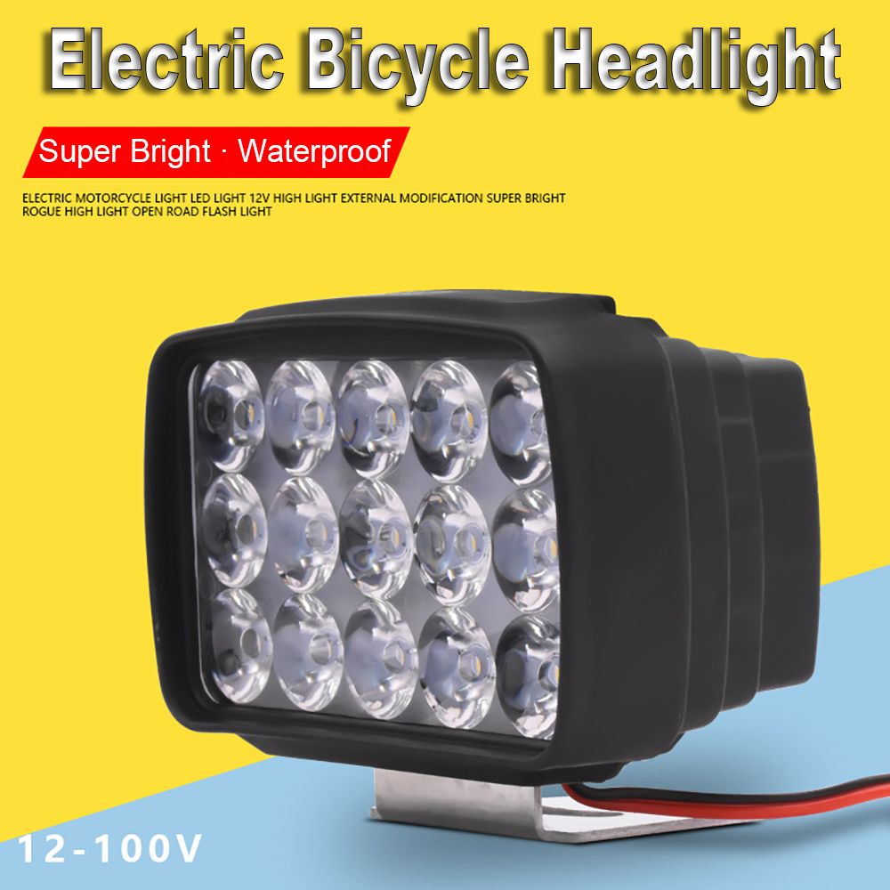 Tcbsc8183 12v-80v đèn led 15 bóng siêu sáng cho xe máy xe đạp điện chống nước đèn pha xe đạp điện đèn pha phụ