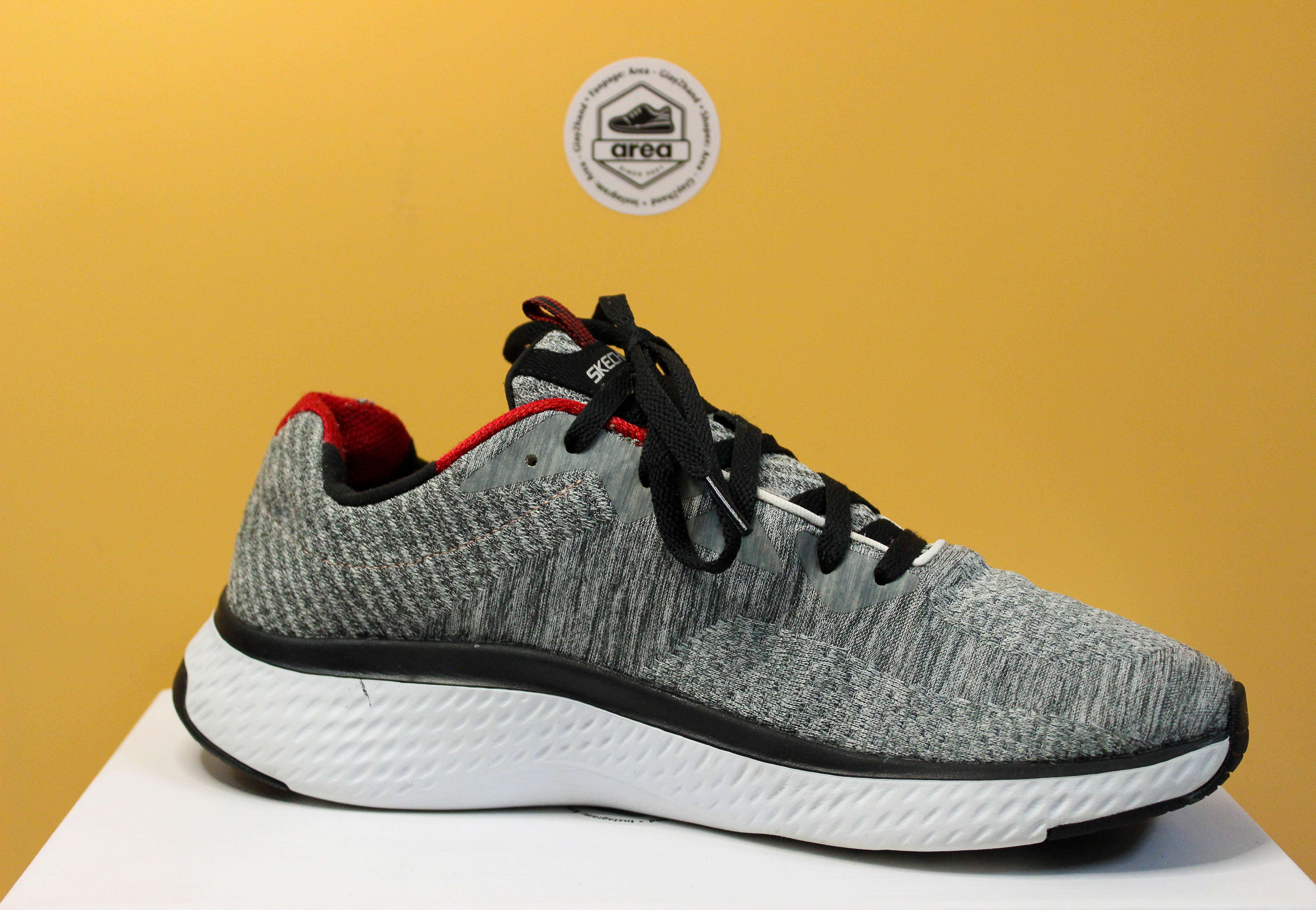 Giày Skechers Men's Solar Fuse Kryzik Oxford-Xám đỏ-Size 42