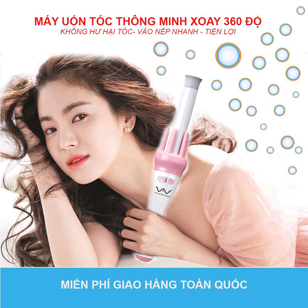 May Uon Toc, Máy Làm Tóc Xoăn. Máy uốn tóc tự động xoay 360 độ, không cháy xém, dễ dàng làm xoăn vào nếp, tạo các kiểu lọn to, lọn nhỏ, gợn sóng nhanh chóng, hàng bảo hành1 đổi 1 . Giảm giá 45% trong hôm nay.