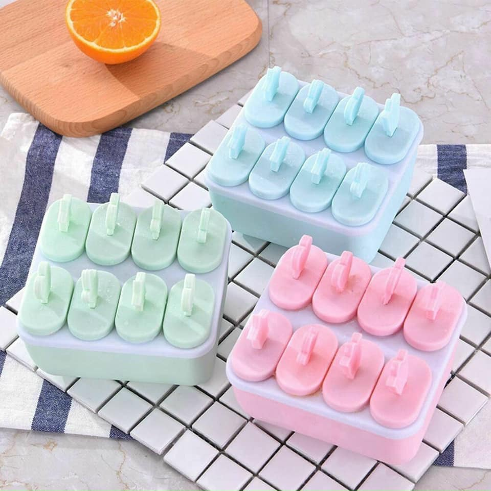 Khuôn kem cho bé, 8 cái/bộ khuôn kem nhà tự làm popsicle
