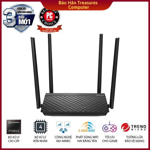 Router wifi asus rt-ac1500uhp băng tần kép - hàng chính hãng