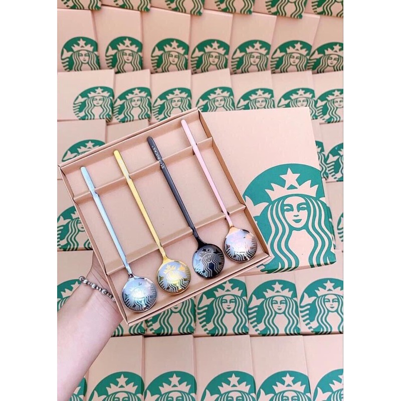Sắn - set 4 muỗng star.buck xuất dư xịn đét