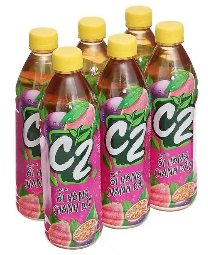 C2 Lốc 6 Chai Nước Giải Khát Ổi Hồng Chanh Dây 455ml