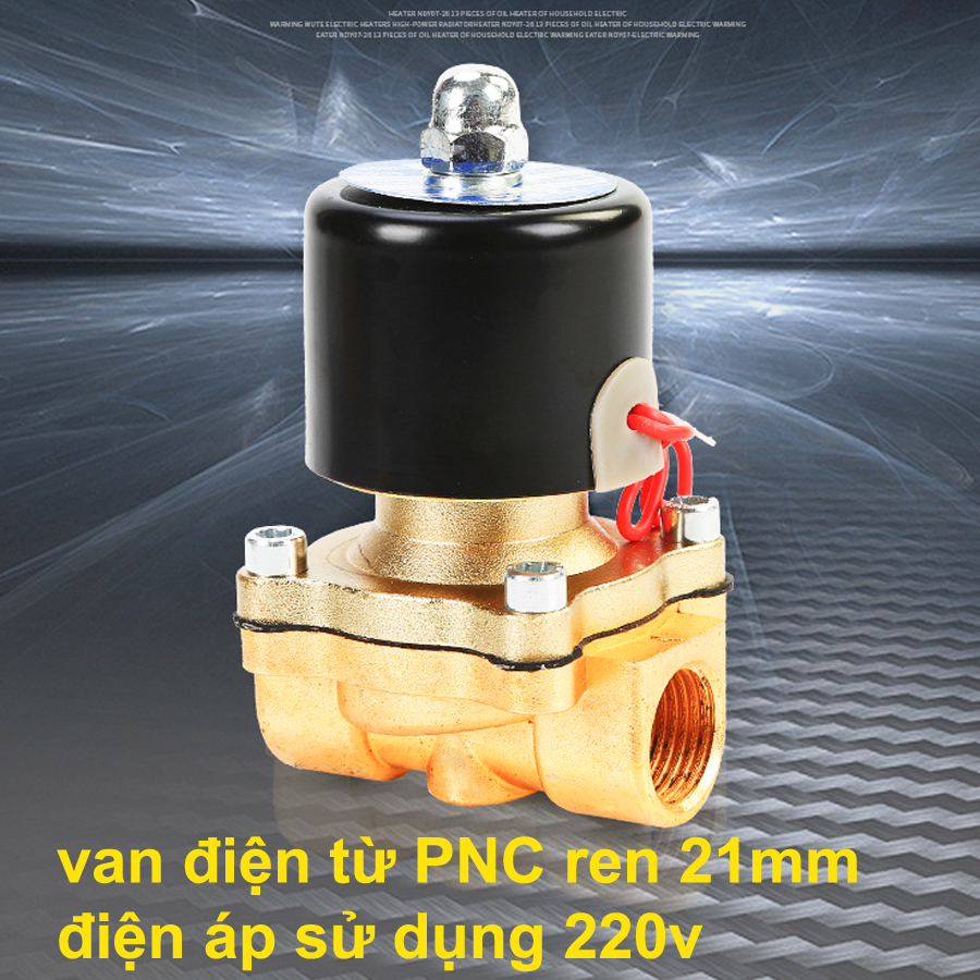 Van điện từ PNC - phi 21, dùng điện 220V, Van đóng khi cắt nguồn điện