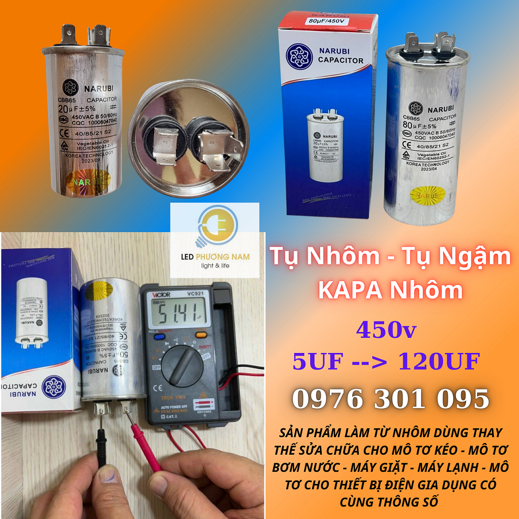 Tụ Điện Capa Nhôm Từ 10UF Đến 120UF (450v) hàng loại 1