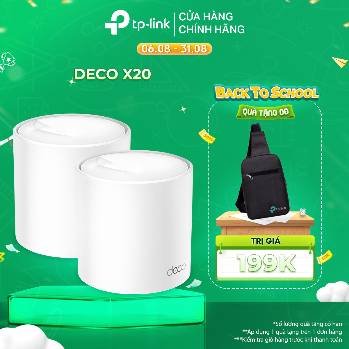 Bộ phát wifi mesh tp-link deco x20 wifi 6 ax1800