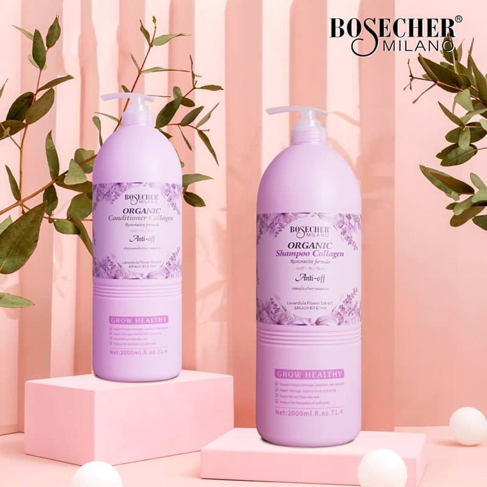 Dầu Gội Xả Collagen Organic Bosecher 2000MLx2 Phục Hồi Siêu Mềm Mượt, Cung Cấp Độ Ẩm Và Sự Chắc Khỏe Cho Mái Tóc