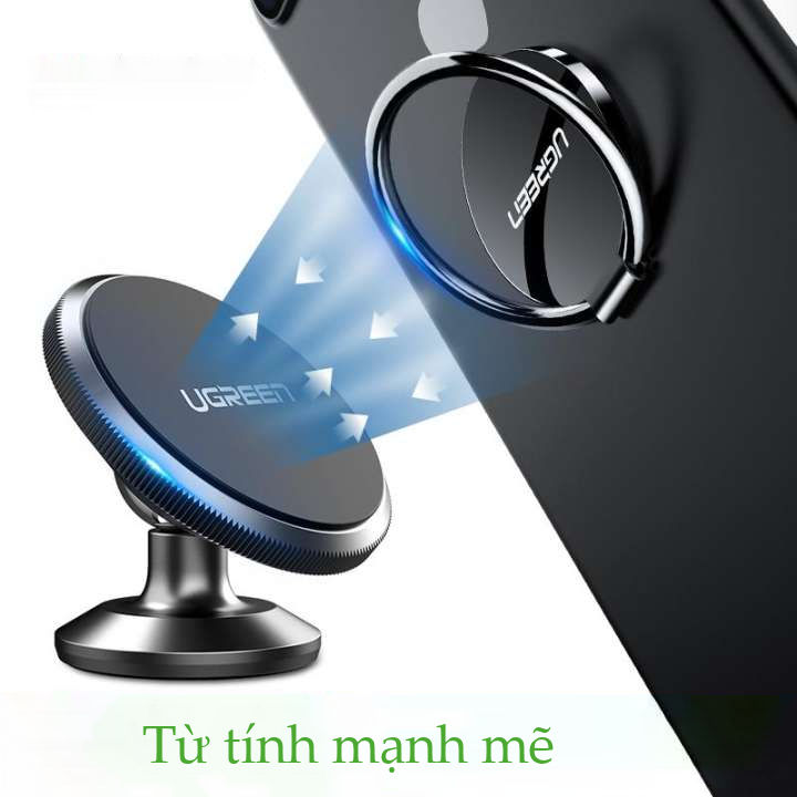 Giá đỡ điện thoại từ tính trên xe hơi tương thích với điện thoại kích thước từ 4-7 inch UGREEN 50871 Giá đỡ điện thoại từ tính trên xe hơi tương thích với điện thoại kích thước từ 4-7 inch UGREEN 50871