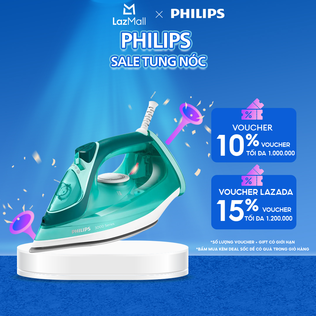 Bàn Ủi Hơi Nước Philips DST3030/70-Công Suất 2400W-Hơi Phun Mạnh Mẽ Ủi Phẳng Mọi Nếp Nhăn-Hàng Phân Phối Chính Hãng