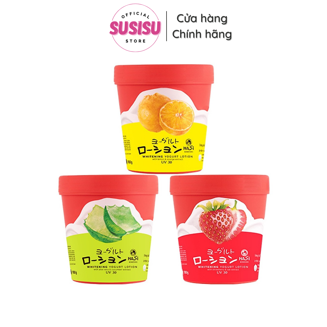 Kem Lotion Dưỡng Thể Trắng Da Yogurt Trái Cây Hasi Whitening Yogurt Lotion UV 30