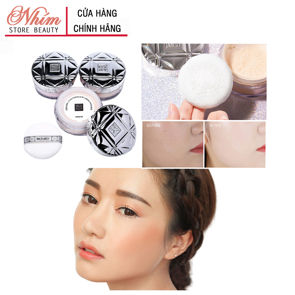 Phấn phủ kiềm dầu mack andy cho lớp makeup hoàn hảo - nội địa trung