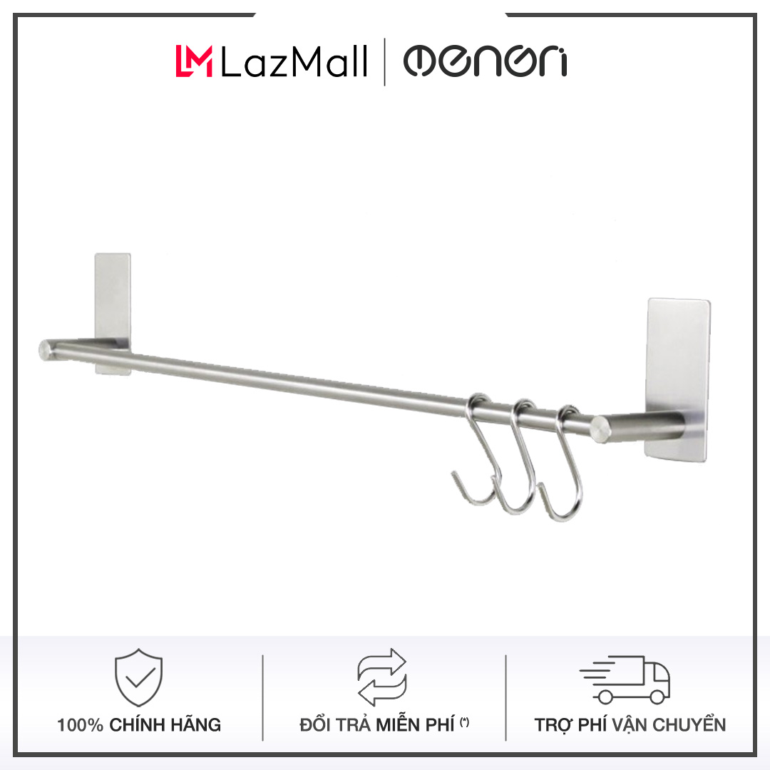 Thanh vắt khăn nhà tắm dán tường gạch men keo dán 3m kích thước 55cm chất liệu inox sus304 - oenon